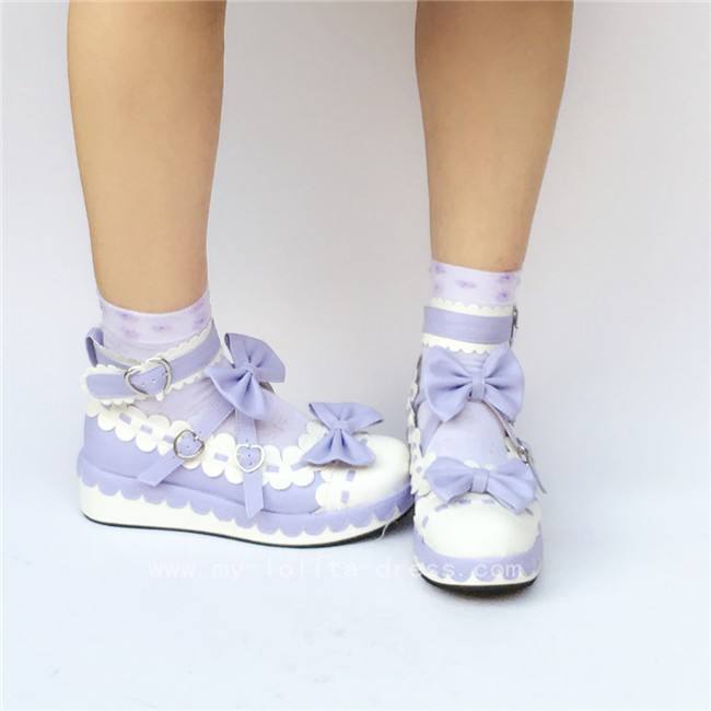 Sweet Red Whtie Lolita High Platform