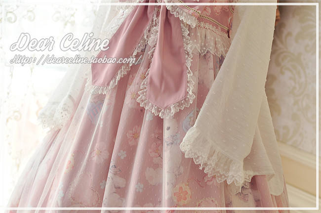 Dear Celine ~Sakura Rabbit~ High Waist Lolita JSK -Ready Made
