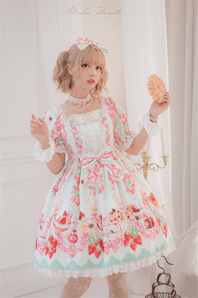 Strawberry Feast- Sweet Lolita OP Dress