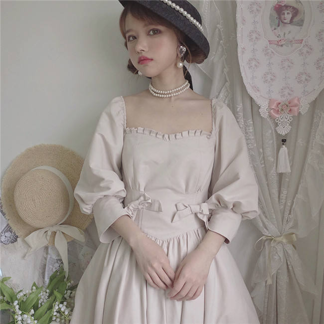 Gem Manor ~Elegant Vintage Lolita OP -Apricot L Size In Stock