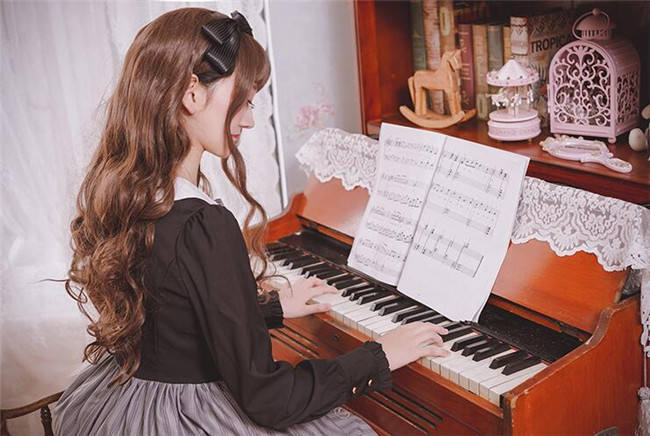 Magic Music School~ College Style Bass Embroidery Lolita OP Dress