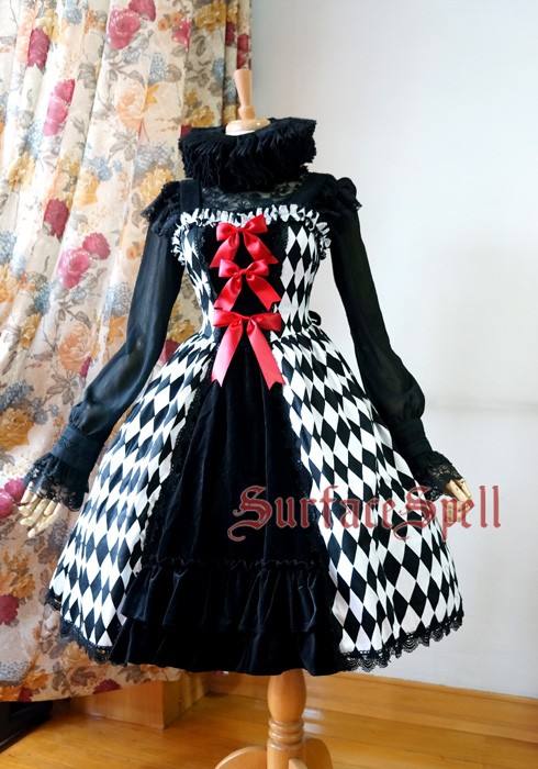 Surface Spell Illusion Realizer Gingham Jumper Lolita Dress