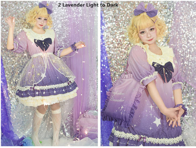 DianaStar Gradient Babydoll Lolita Dress Red OP 83CM In Stock-out