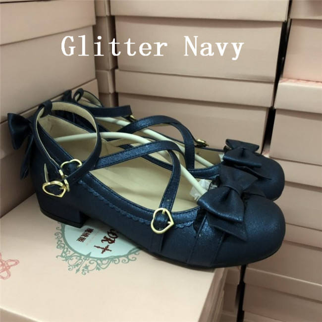 Falling Stars~ Sweet Bows Lolita 2.5cm Heels Shoes -Ready Made