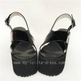 Colorful Real Leather Cross Belts Lolita Sandals