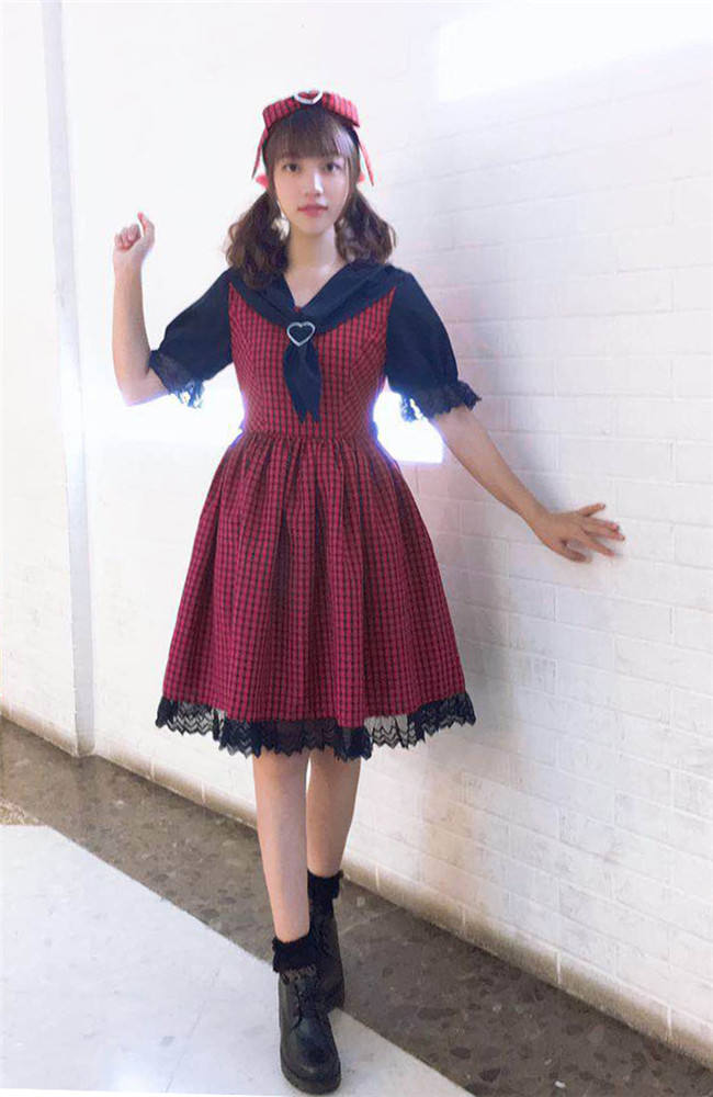 Little Devil~ Gingham Lolita Short Sleeves OP -Pre-order  Closed