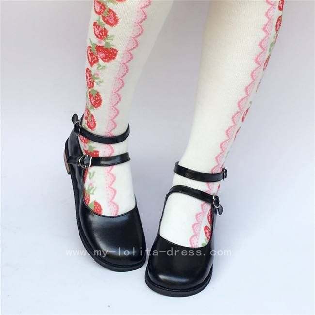 Coffee Low Heels Lolita Shoes