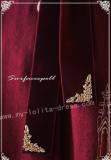 Elegant Gold Silver Embroidery Wool Lolita Winter Long Coat