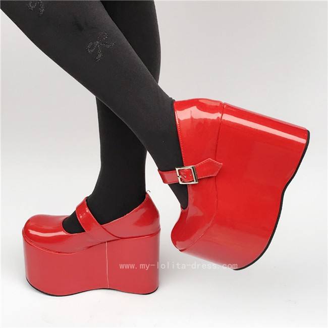 Girls Matte White Lolita High Platform Classic Shoes