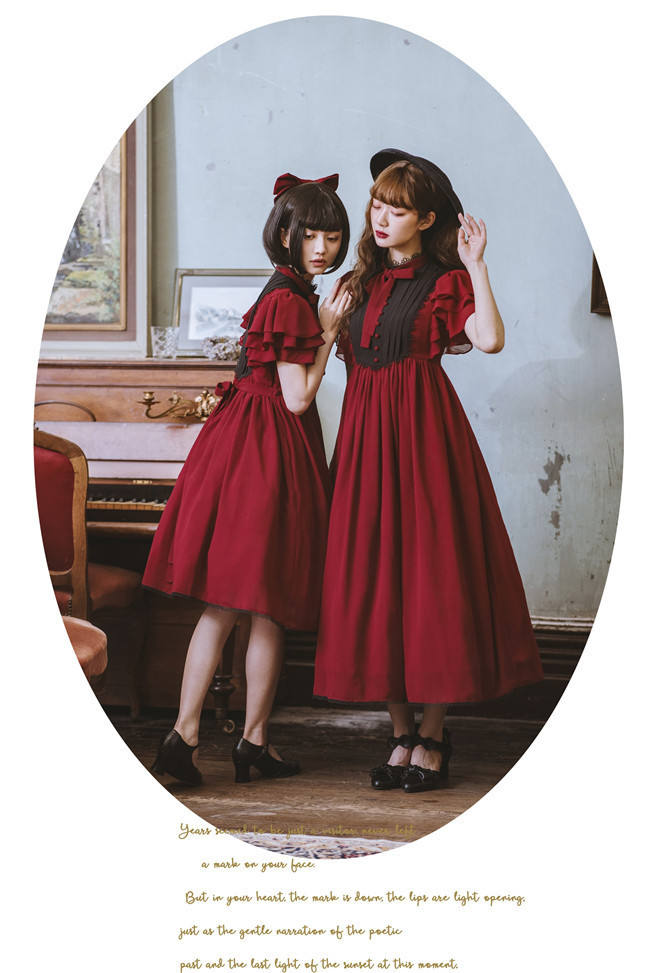 Memory of Floria~ Vintage Lolita OP Short/Long Version-Ready Made