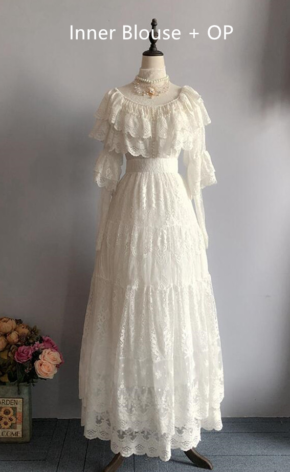 ZJstory Lolta ~Pearl Girls~ Heavy Lace Vintage Lolita OP