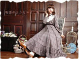Vintage Elegant Gingham Mori Kei Dress
