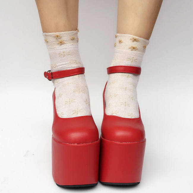 Lady's Sweet Cream White Lolita High Platform