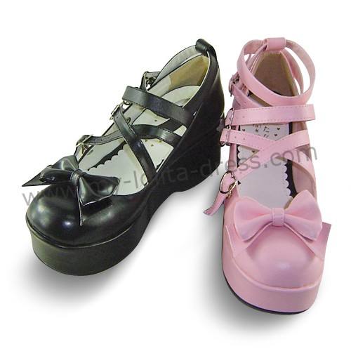 Black High Platform Lolita Shoes