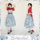 Antique Tea Party ~Sweet Printed Lolita Normal Waist JSK -Pre-order