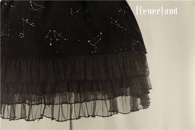 Fly Me to Polaris~Chiffon Constellation Gold-stamping Lolita JSK
