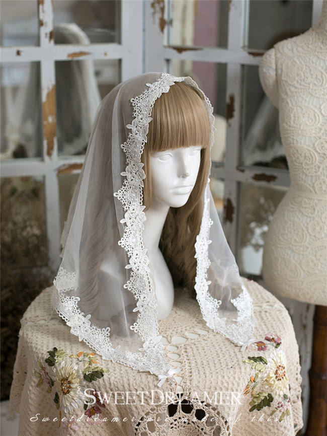 Sweet Dreamer Lace Beads Headbow and Veil Sets
