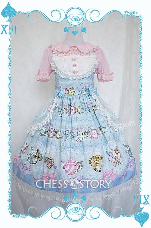 Chess Story Alice's Mad Tea Party Sweet Lolita Jumper Dress