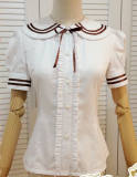 Cotton College Style Pretty Collar Lolita Shirt out