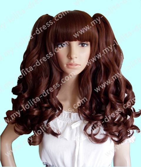 Chocolate Brown Long Curly Lolita Wig - In Stock