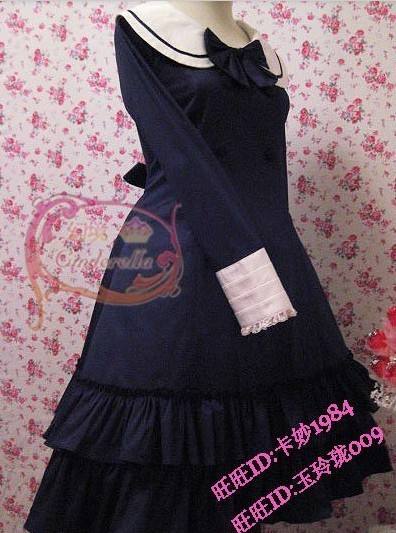 Round Collar Bow College Lolita Dress