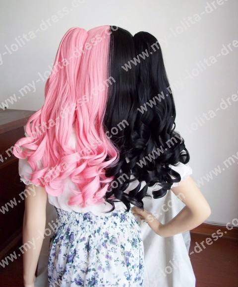 Black Pink Double Colored Wigs