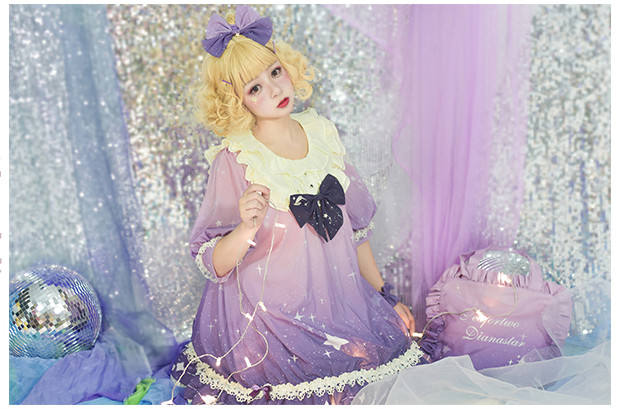 DianaStar Gradient Babydoll Lolita Dress Red OP 83CM In Stock-out