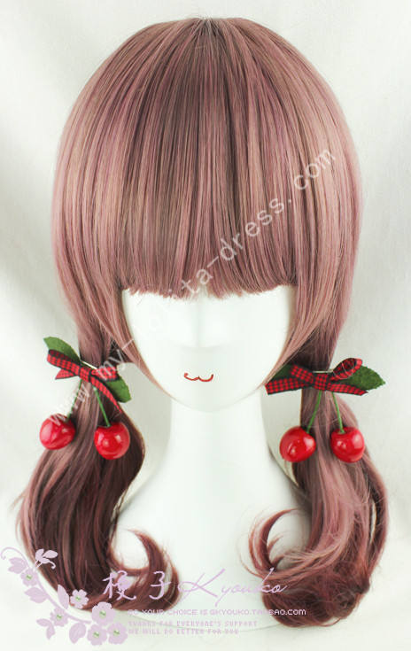 50cm Purple Red Bobo Lolita Wig