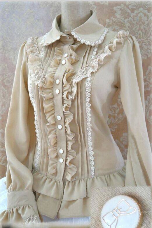 Rococo Style Lace Lolita Shirt Silk and Linen 5 Colors