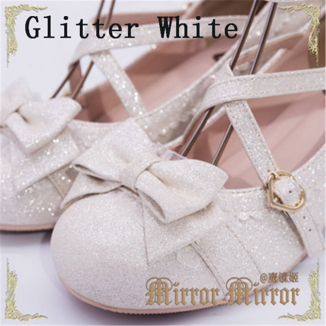Falling Stars~ Sweet Bows Lolita 2.5cm Heels Shoes -Ready Made