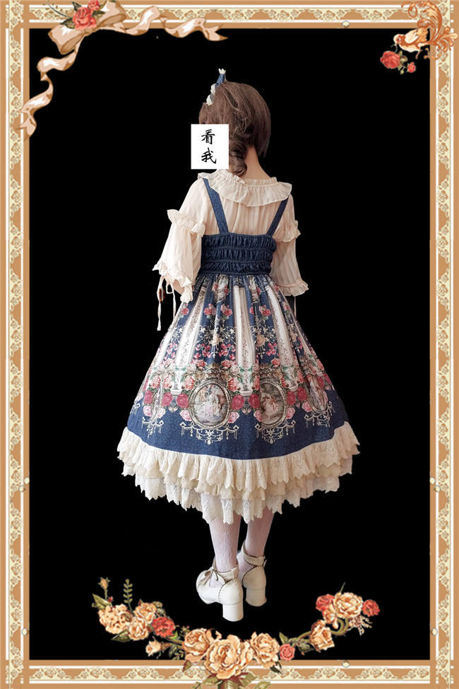 Royal Mural~ Sweet Lolita Printed JSK+Headbow-Ready Made