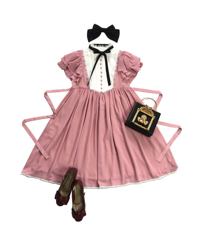 Memory of Floria~ Vintage Lolita OP Short/Long Version-Ready Made