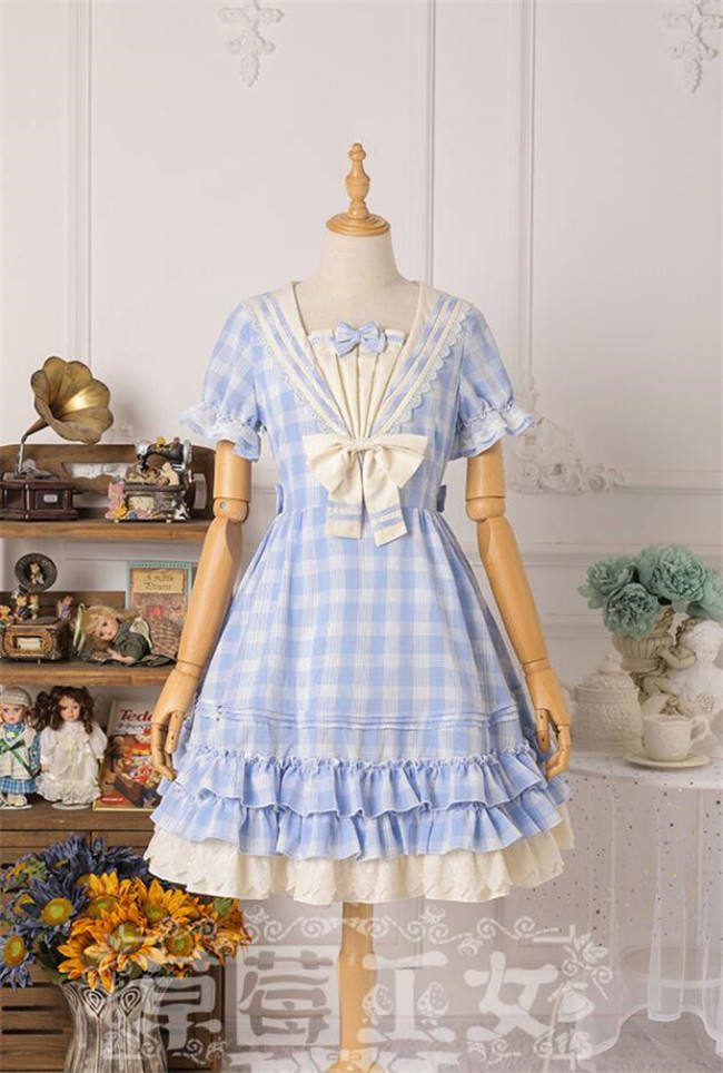 Strawbery Witch ~Sailor Style Gingham Lolita OP