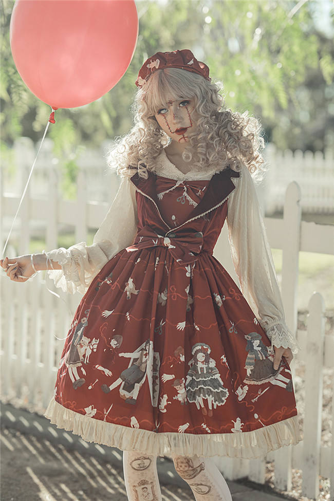 Infanta Broken Doll Fake Two Pieces Lolita JSK -Ready Made