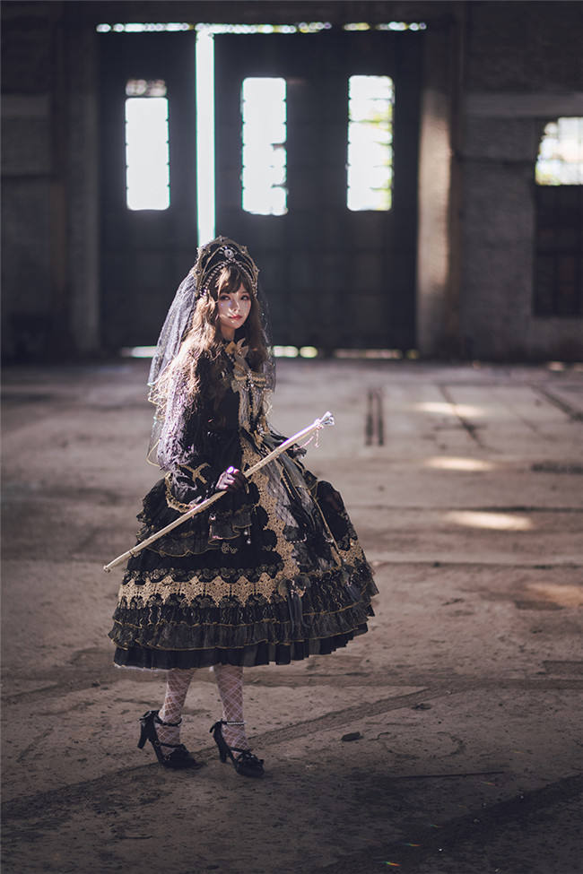 Dawn Nightmare~ Elegant Lolita OP Bridal Design -Ready Made
