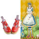 Wood Prints Sole Straps Girls Shoes from Japan Anime