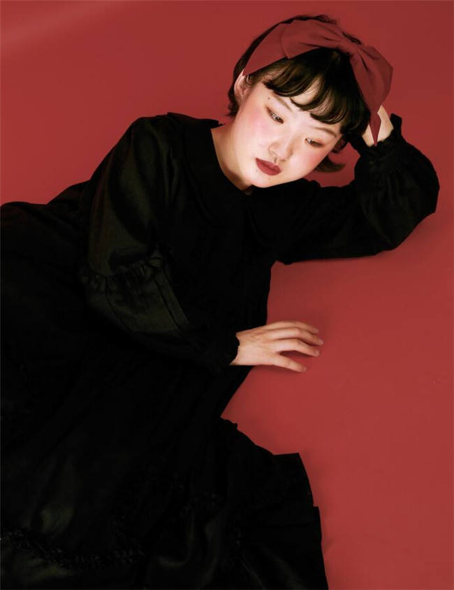 Daily wear Version Sweet Unicolor Lolita long sleeves OP- Ready Made
