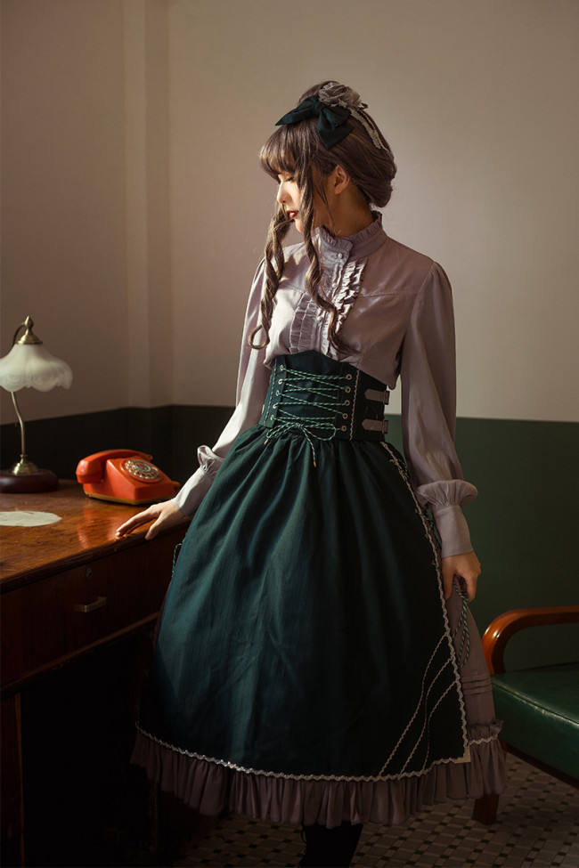MISS 1860~ Vintage Lolita Cape+Skirt+Corset+Blouse -out