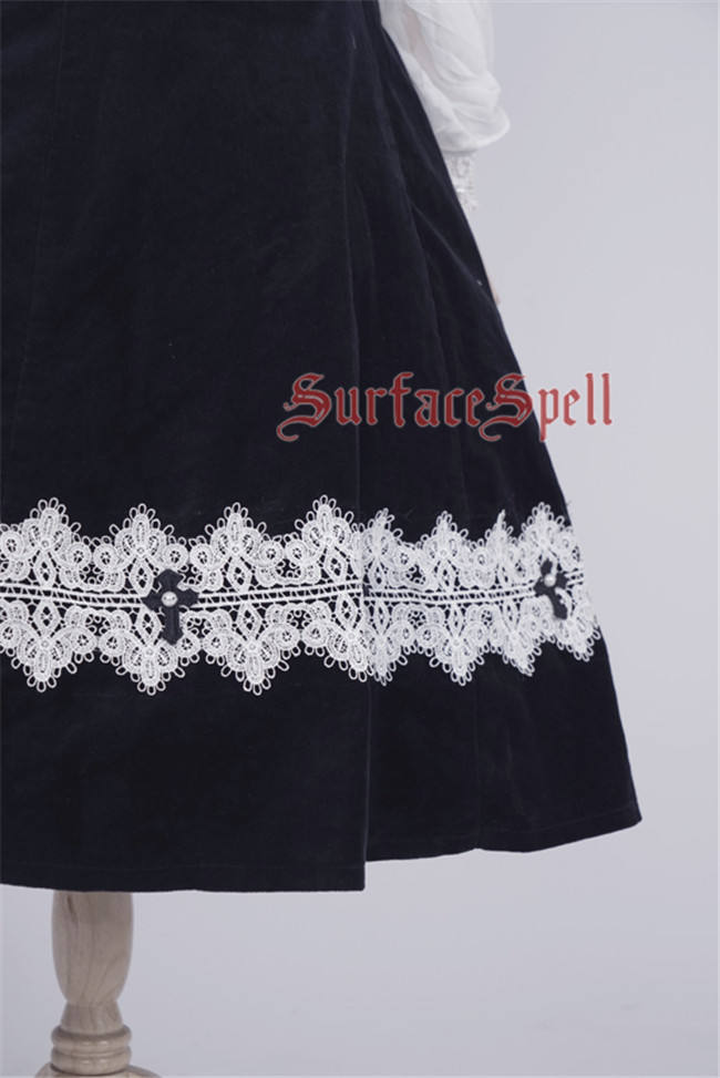 The Virtuous Orchid~ Vintage Velveteen Steel Bone Lolita Skirt