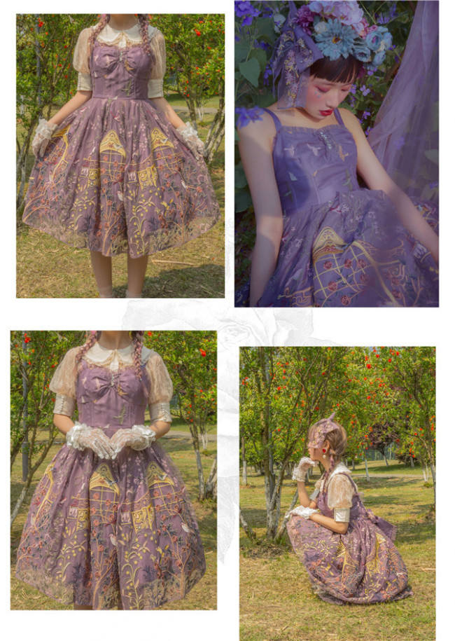 UnicornTears ~ Flowers And Birds Roll Lolita JSK -Ready Made