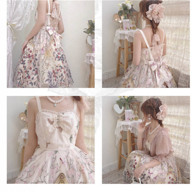 UnicornTears ~ Flowers And Birds Roll Lolita JSK -Ready Made