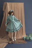 Vintage Unicolor Babydoll Style Roll Collar Lolita OP - Ready Made