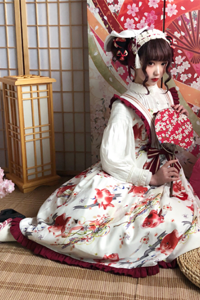 Small Fish Balls~ Sweet Lolita Fly Sleeves JSK - Ready Made