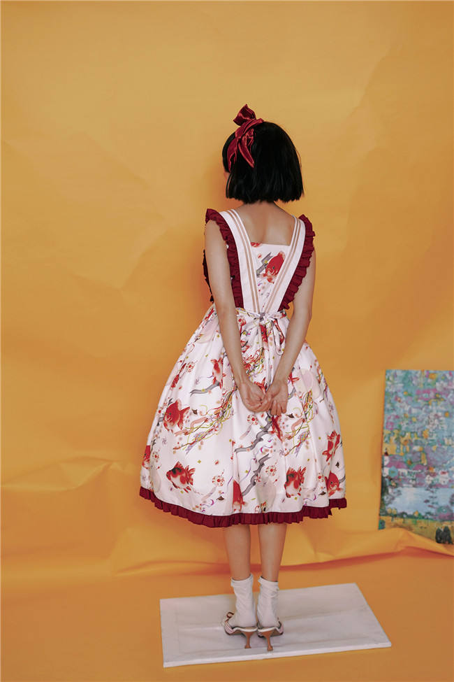 Small Fish Balls~ Sweet Lolita Fly Sleeves JSK - Ready Made