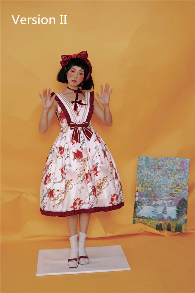 Small Fish Balls~ Sweet Lolita Fly Sleeves JSK - Ready Made