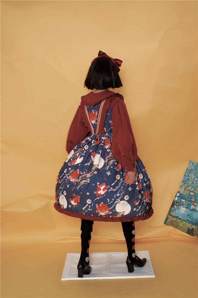 Small Fish Balls~ Sweet Lolita Fly Sleeves JSK - Ready Made