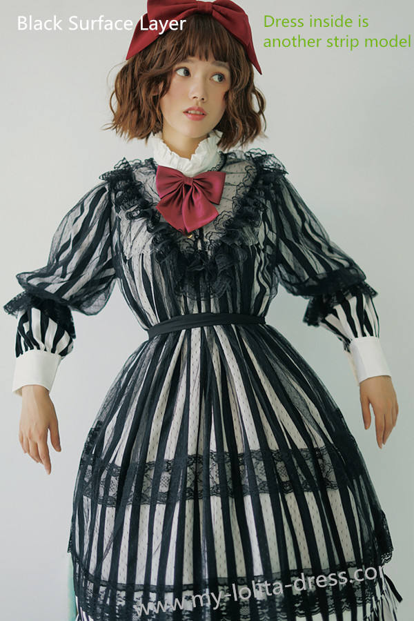 Vintage Unicolor Babydoll Style Roll Collar Lolita OP - Ready Made