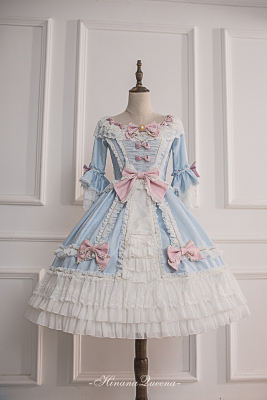 Moira~ Lolita Short Sleeves OP Dress -Sax Size XL In Stock