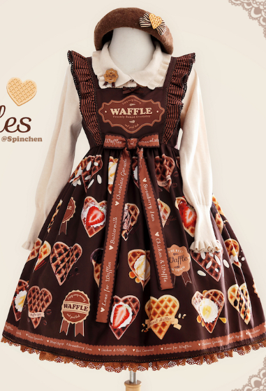Love for Waffles ~ Sweet Lolita Jumper -2 Versions Ready Made