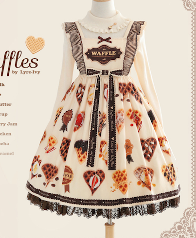 Love for Waffles ~ Sweet Lolita Jumper -2 Versions Ready Made